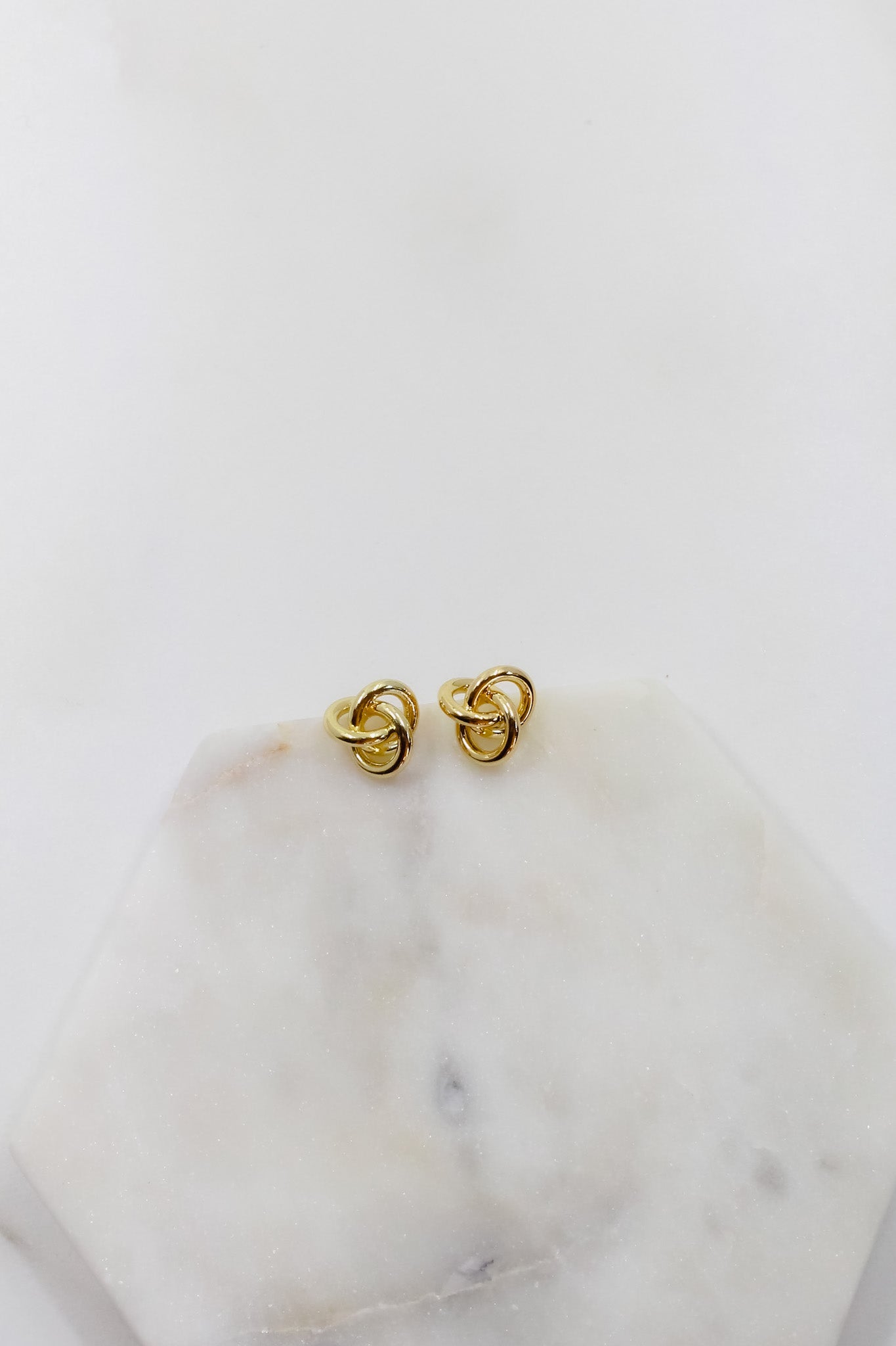Brass Knotted Stud Earrings