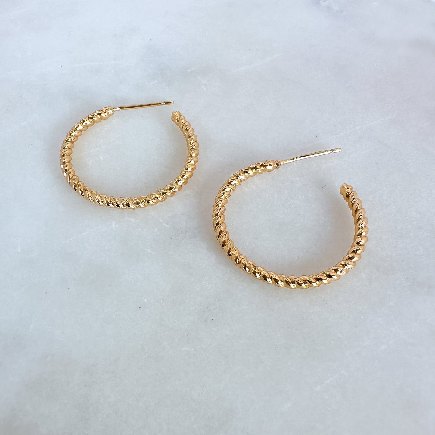 Brass Spiraled Rope Hoops
