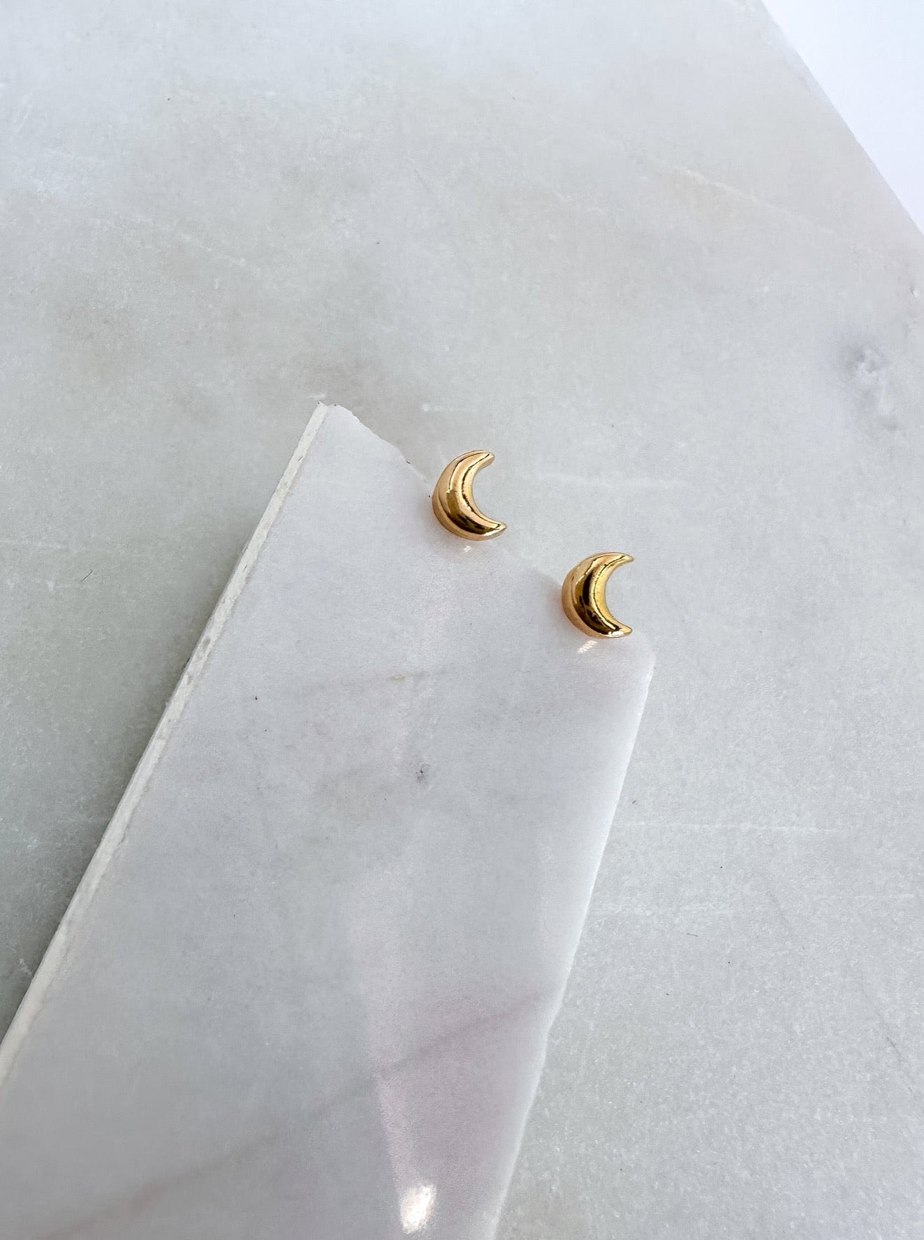 Mini Crescent Moon Stud Earrings