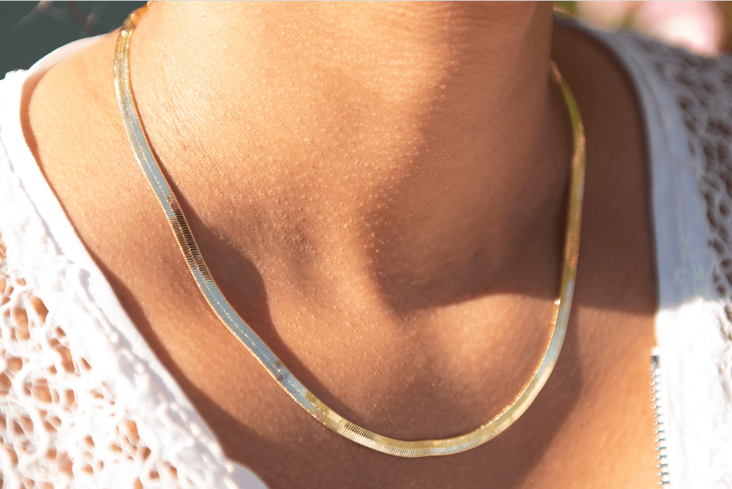 Brass Herringbone Necklace