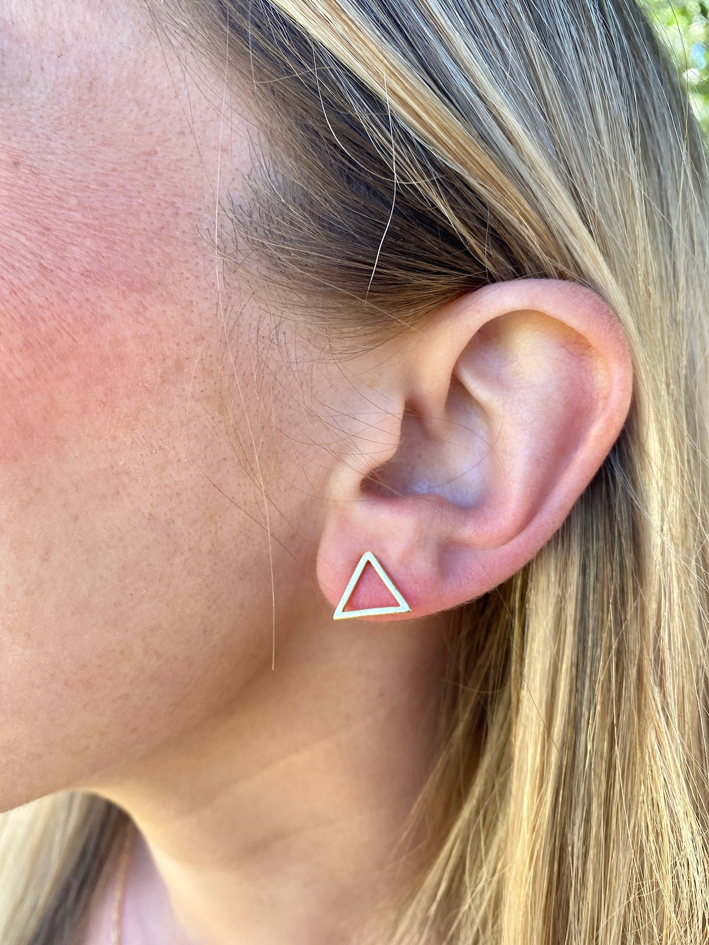 Open Triangle Stud Earrings